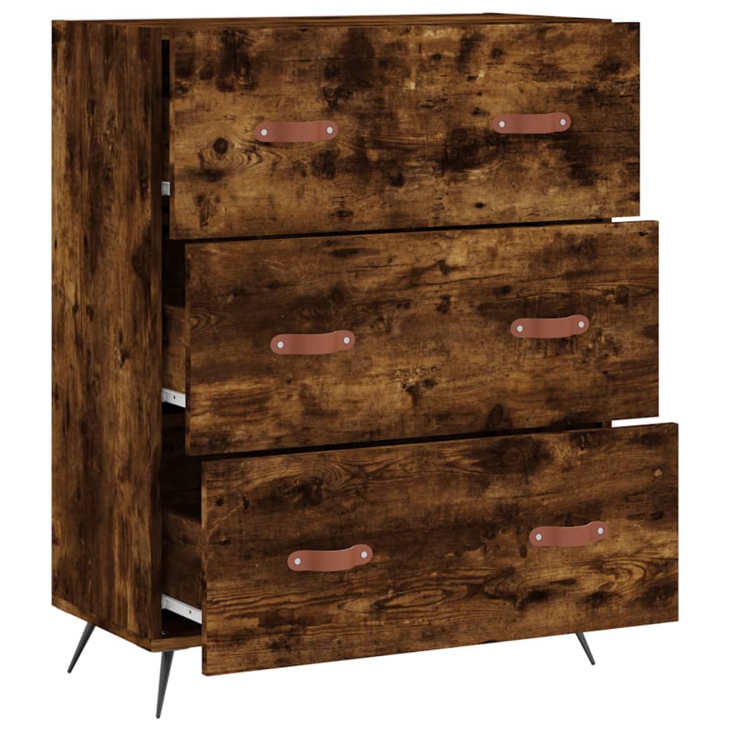 Chest of Drawers Smoked Oak 69.5x34x90 cm Engineered Wood